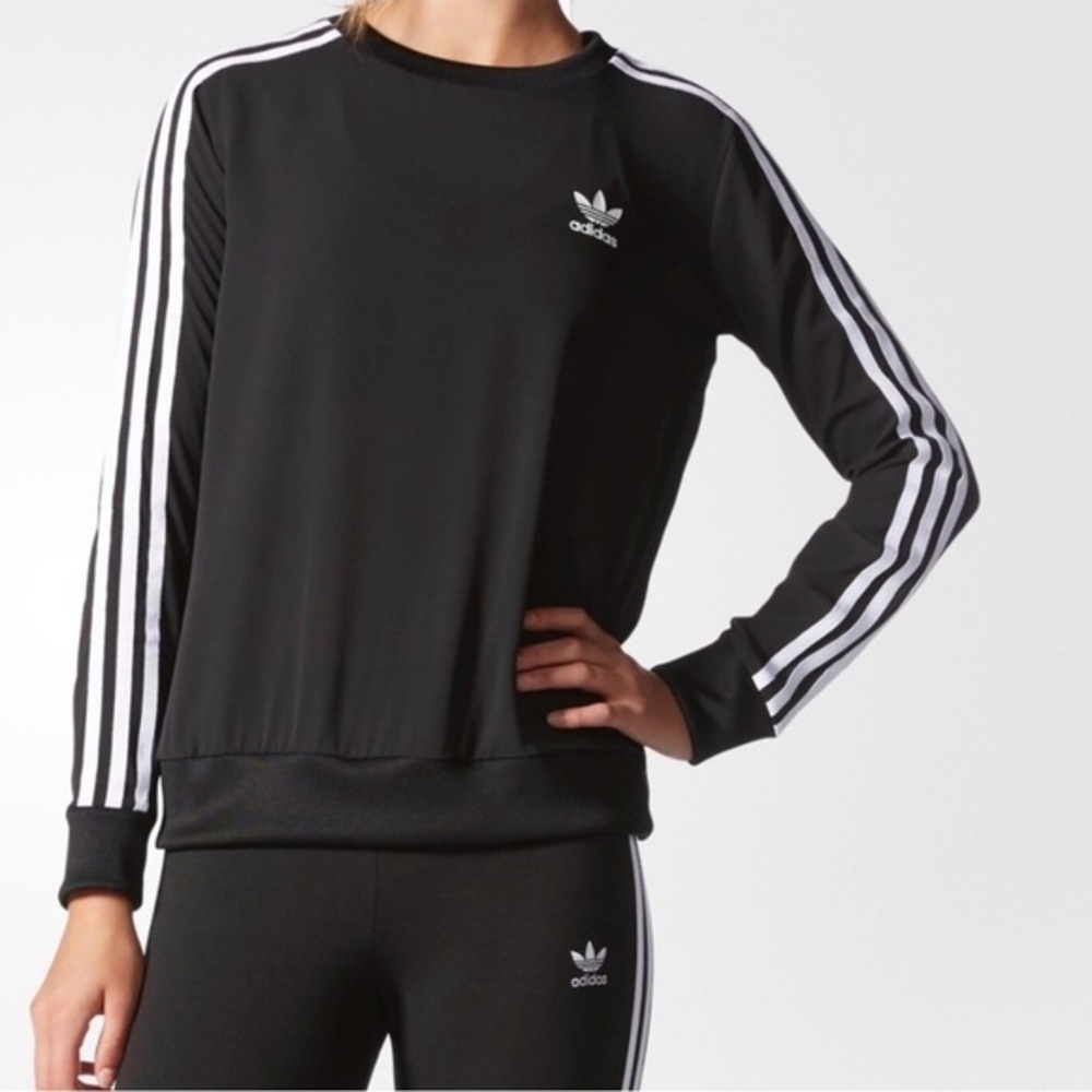 Adidas Originals Three Stripe Chiffon Sweatshirt Size 8 - Picture 1 of 11
